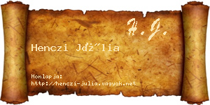Henczi Júlia névjegykártya