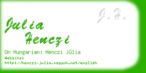 julia henczi business card