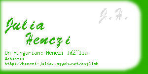 julia henczi business card
